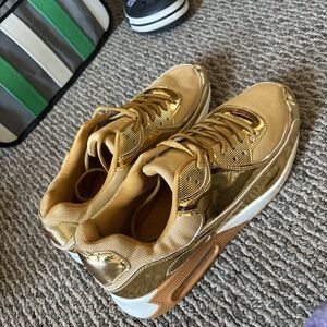 Gold sneakers